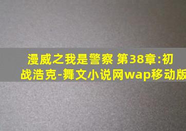 漫威之我是警察 第38章:初战浩克-舞文小说网wap移动版